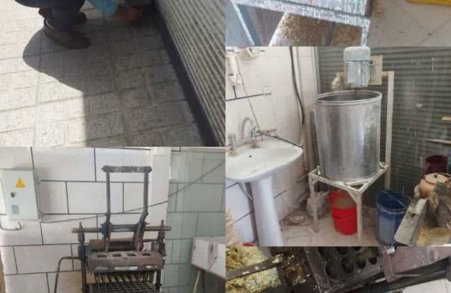 پلمب کارگاه زیرزمینی تولید نان بستنی در نسیم‌شهر
