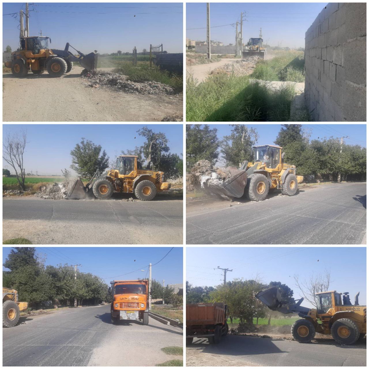 شهرداری رباط کریم پیشرو در راستای آراستگی شهری/نخاله برداری و پاکسازی زمین‌های سطح شهر با قدرت ادامه دارد