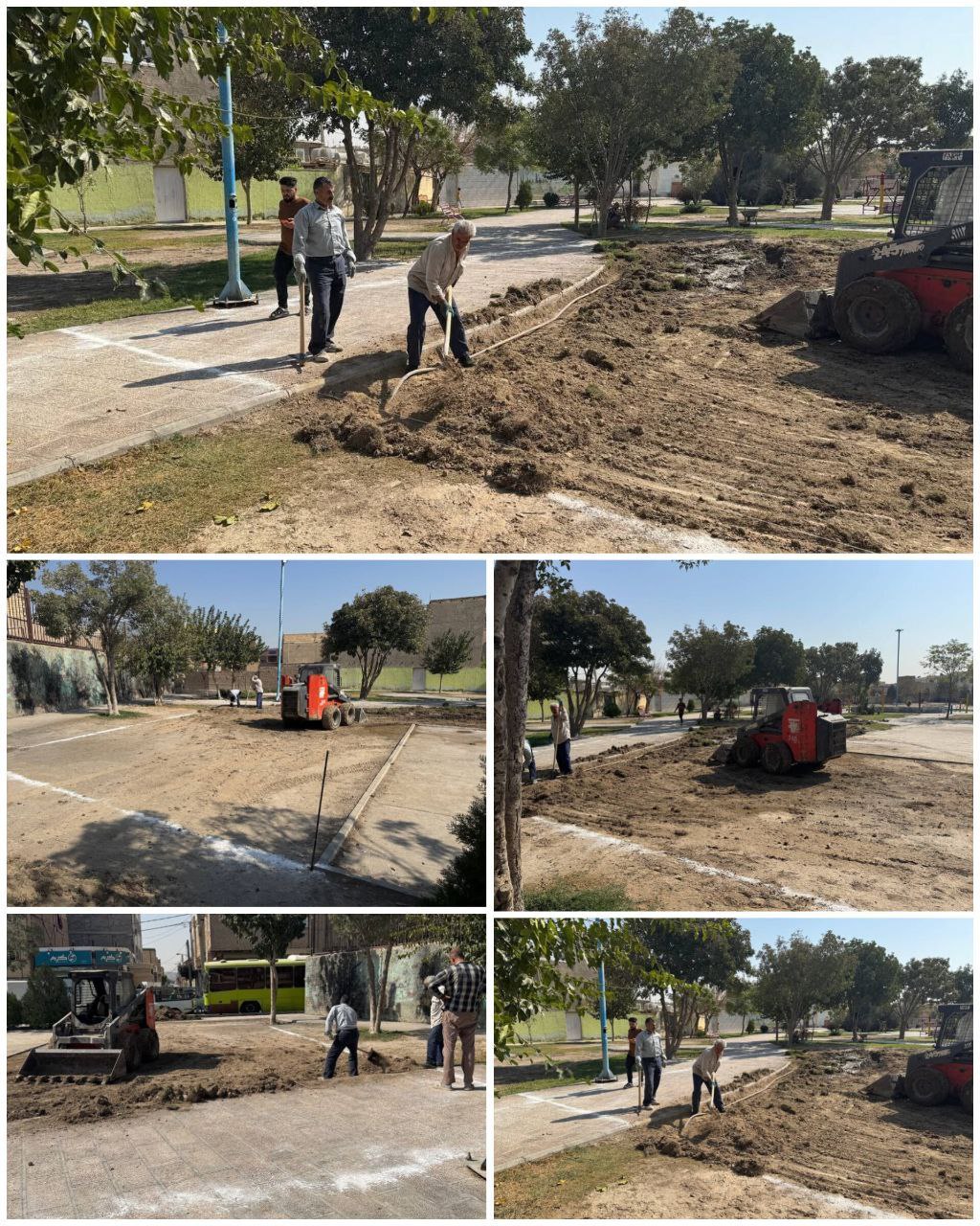 شروع خاکبرداری محل اجرای زمین چمن پرندک