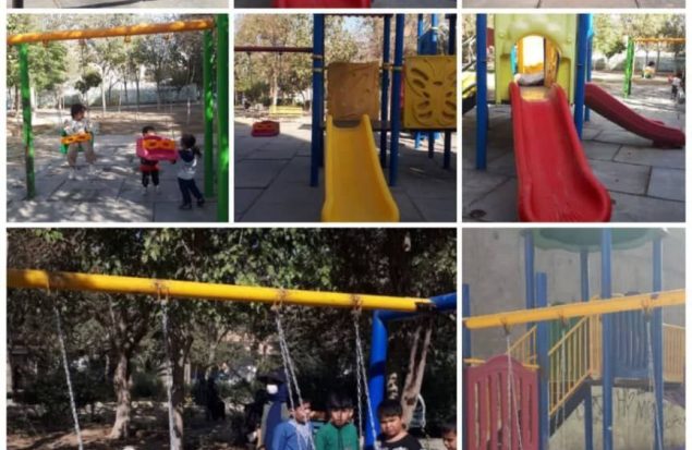 رفع نواقص ست‌های بازی کودکان در پارک‌های شهر گلستان