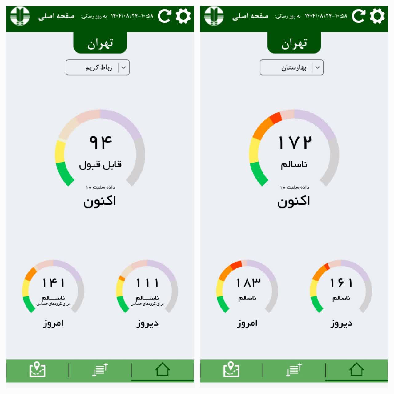 هوای بهارستان دوباره قرمز شد / رباط‌کریم در مرز سلامت نفس می‌کشد