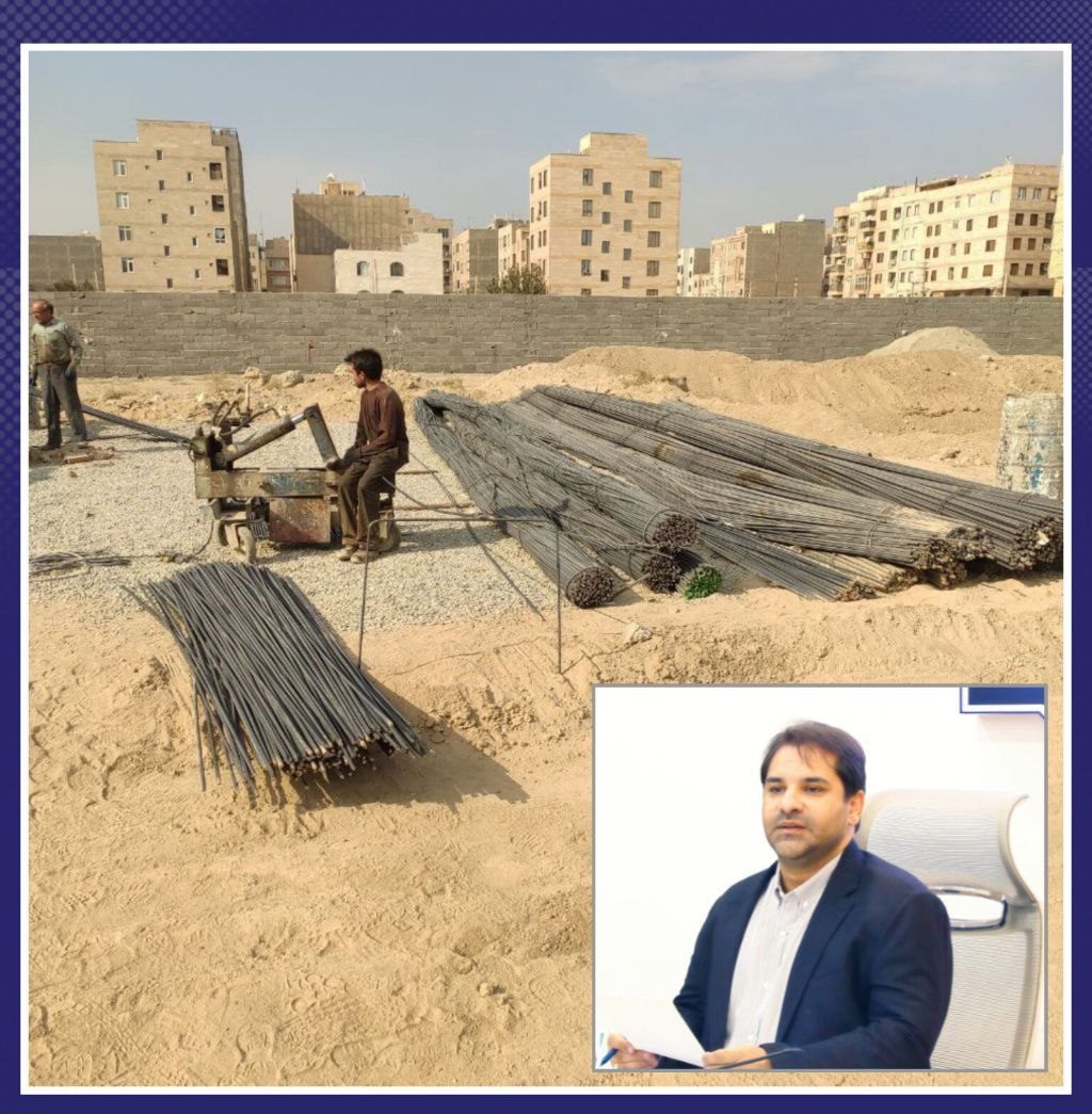 اجرای عملیات بتن ریزی و آرماتوربندی مدرسه ۱۵ کلاسه رباط کریم