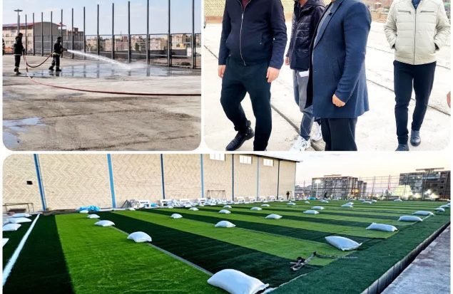 زمین چمن مصنوعی فاز سه پرند ؛ گام مهم برای ارتقای امکانات ورزشی
