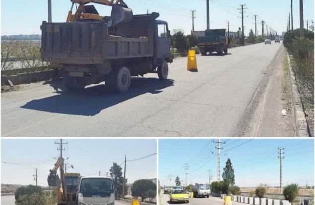 تداوم عملیات جدول‌گذاری بلوار جاده شهدا تا ورودی شهرک خانه