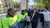 آیین گرامیداشت روز کارگر در جریان نظارت میدانی مسئولان از پروژه‌های عمرانی گلستان